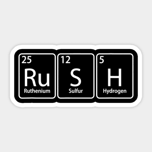 Rush (Rush) Periodic Tee Table Element Chemistry Gift Sticker